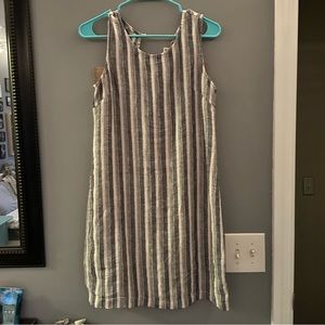 Artisan NY navy blue and white striped dress. From TJ Max. Never worn, size 2.